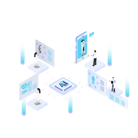 Desarrollo de tecnología artificial  Ilustración