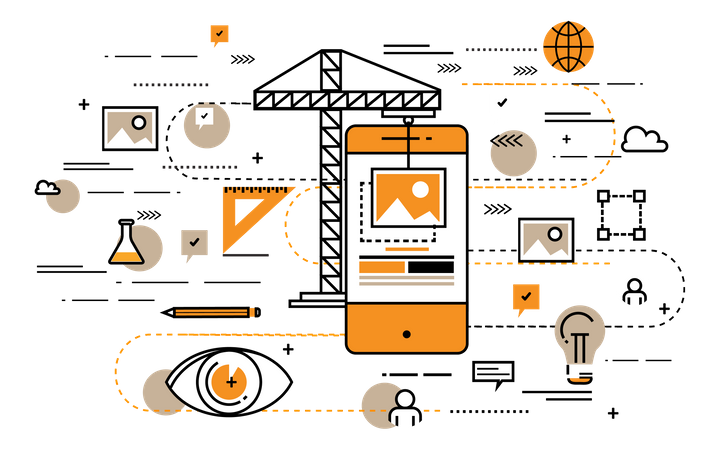 Desarrollo de interfaz de usuario móvil  Ilustración