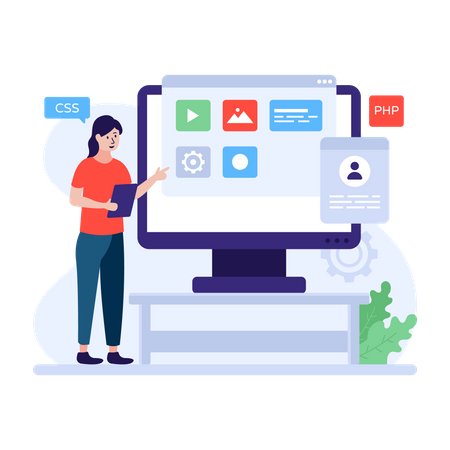 Desarrollo web por programador.  Ilustración
