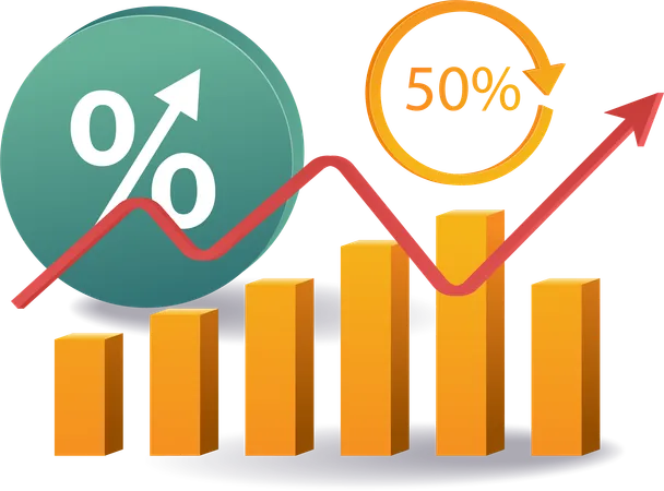 Gráfico de barras de análisis y desarrollo empresarial  Illustration