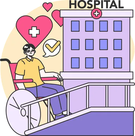 Desativar homem no hospital  Ilustração