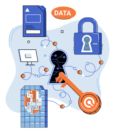 Desbloqueo de datos empresariales  Illustration
