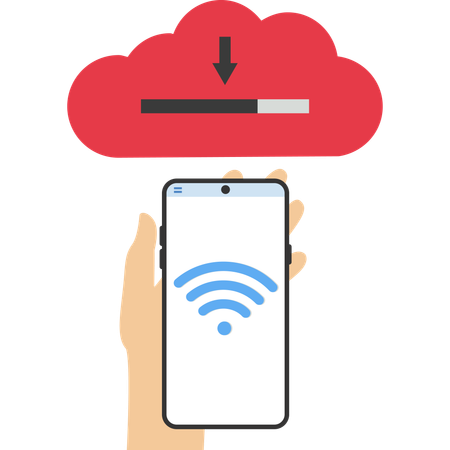 Descarga de datos móviles  Ilustración
