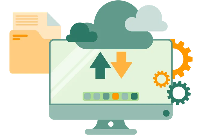 Descargar datos a través del almacenamiento en la nube  Ilustración