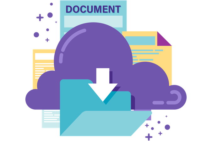 Descargar desde el almacenamiento en la nube  Ilustración