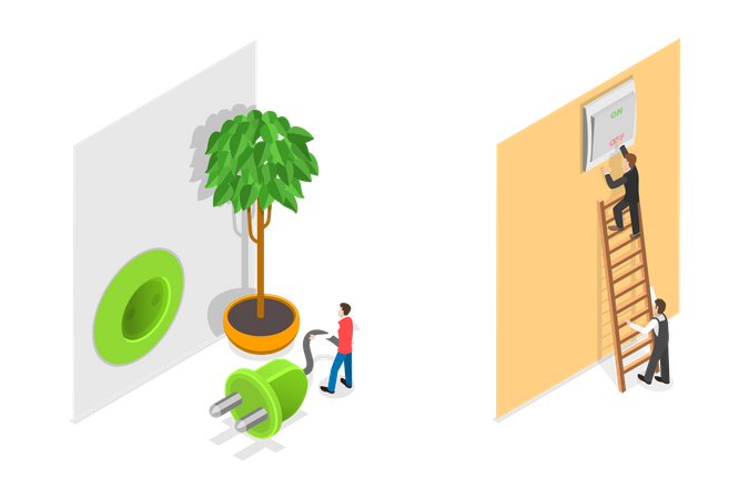 Desconectando aparelhos  Ilustração
