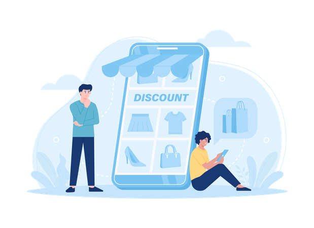 Desconto em compras on-line  Ilustração