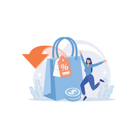 Descontos em compras  Ilustração