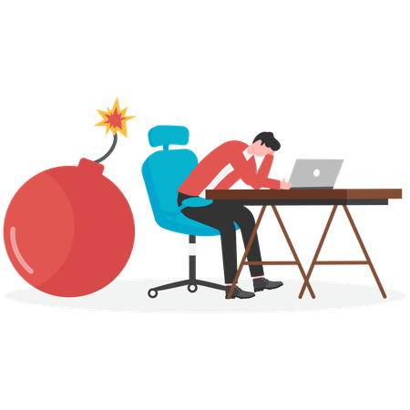 Description Un homme d'affaires est assis détendu sur sa chaise  Illustration