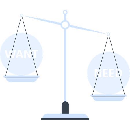Desejos vs Necessidades: Tomada de Decisão: Ponderando Opções  Ilustração