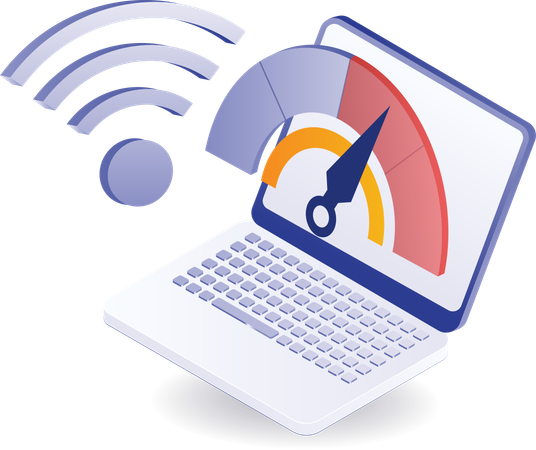 Velocidade de desempenho da rede Wi-Fi  Ilustração