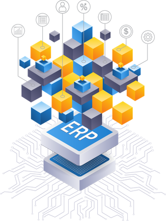 Desenvolvedor de negócios de rede ERP  Ilustração