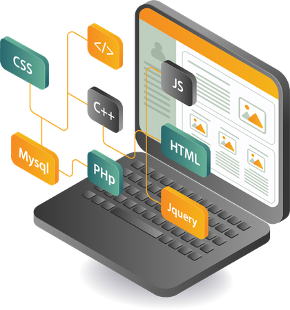 Desenvolvedor de produtos de aplicativos da Web para computadores  Ilustração