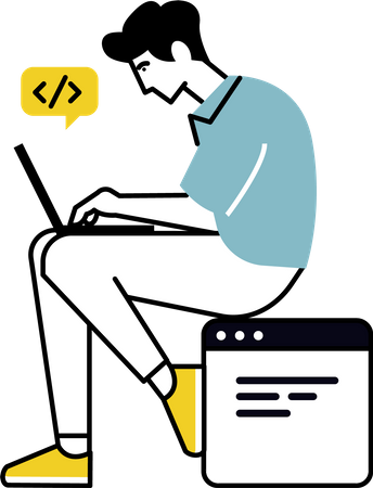 Desenvolvedor de sites masculino  Ilustração