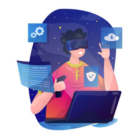Desenvolvedor de software metaverso  Ilustração