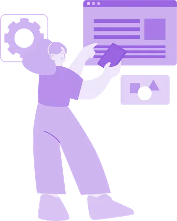 Desenvolvedor fazendo pesquisa na Web  Ilustração