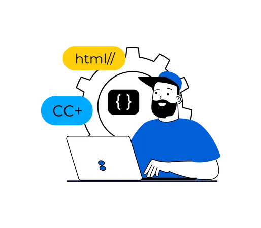 Desenvolvedor frontend masculino  Ilustração