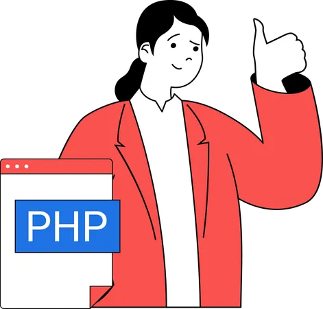 Desenvolvedor trabalha em linguagem PHP  Ilustração