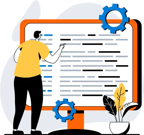Desenvolvedor trabalha em programação web  Ilustração