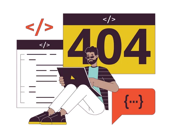 Site do desenvolvedor cria erro 404  Ilustração