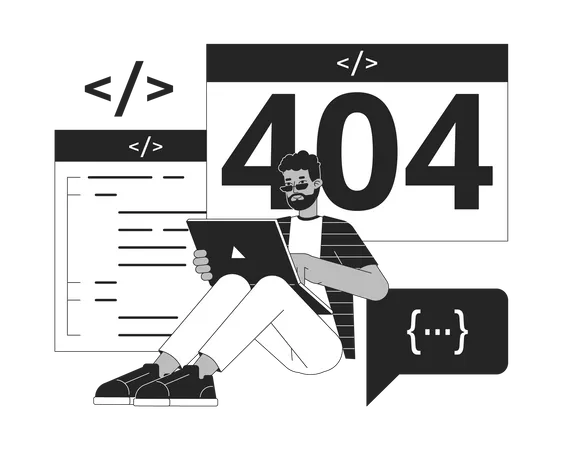 Site do desenvolvedor cria erro 404  Ilustração