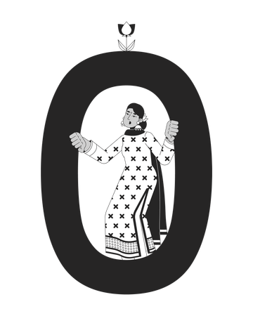 Desenvolvedora de software feminina indiana  Ilustração