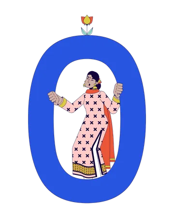 Desenvolvedora de software feminina indiana  Ilustração