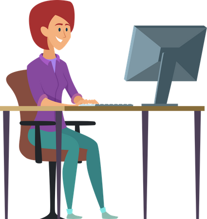 Desenvolvedora feminina trabalhando no laptop  Ilustração