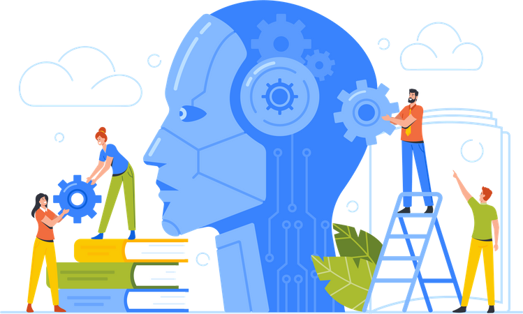 Desenvolvendo tecnologia robótica inteligente  Ilustração