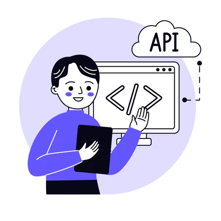 Desenvolvimento de API  Ilustração