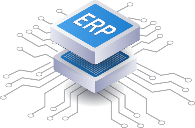 Desenvolvimento de redes de negócios ERP  Ilustração