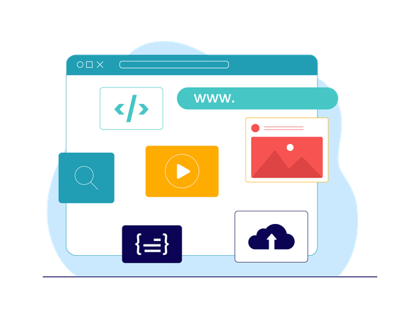 Desenvolvimento de sites e web design  Ilustração