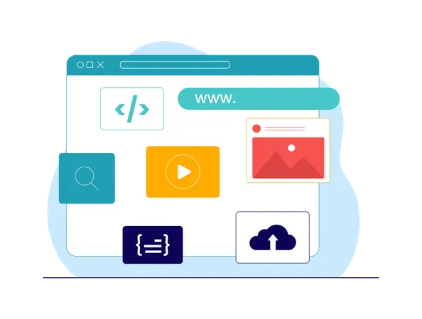 Desenvolvimento de sites e web design  Ilustração