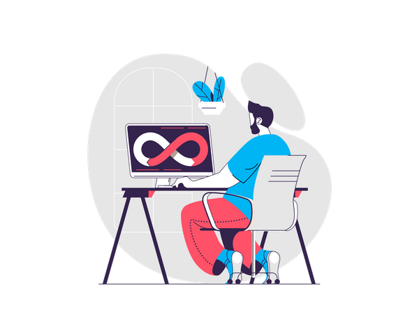 Desenvolvimento devops  Ilustração