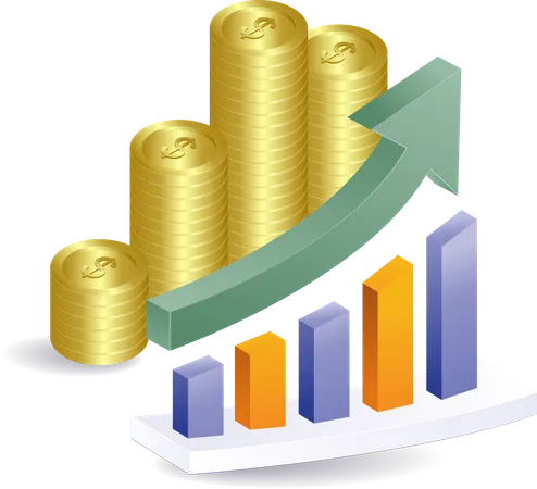 Análise de desenvolvimento financeiro empresarial  Ilustração