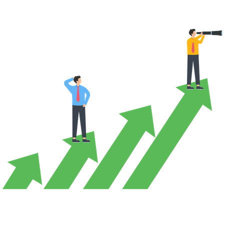 Desenvolvimento positivo de negócios e carreira  Ilustração