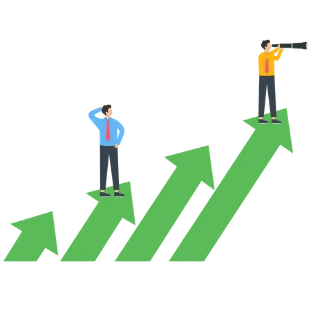 Desenvolvimento positivo de negócios e carreira  Ilustração