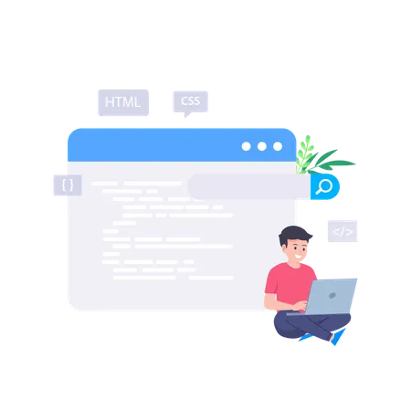Desenvolvimento web por programador  Ilustração