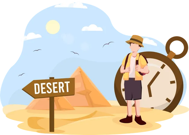 Desert Panorama Travel  일러스트레이션