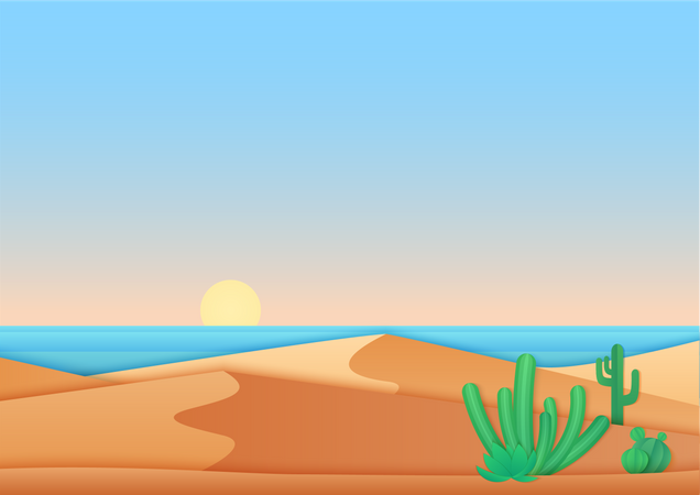 Desert Sand Dunes  Illustration