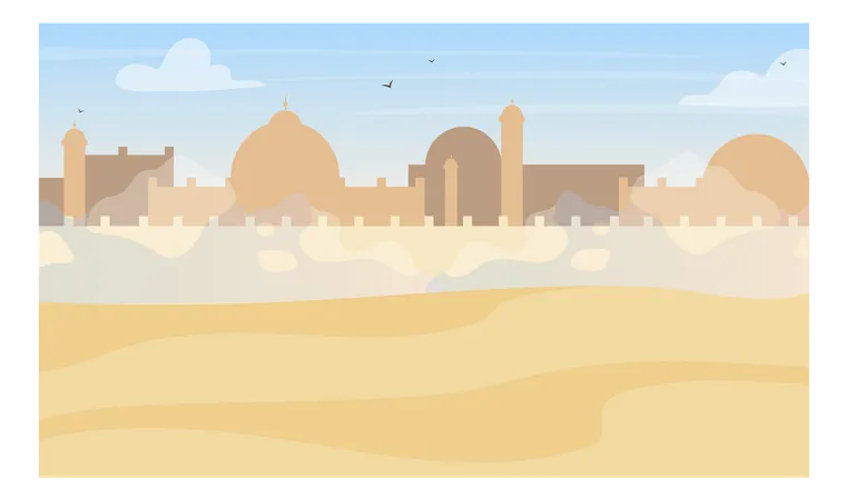 Desert town  Illustration