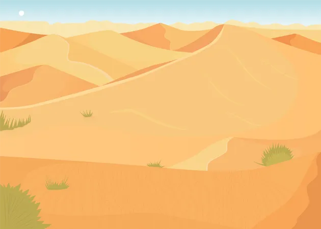 Desert with bright sunshine  イラスト