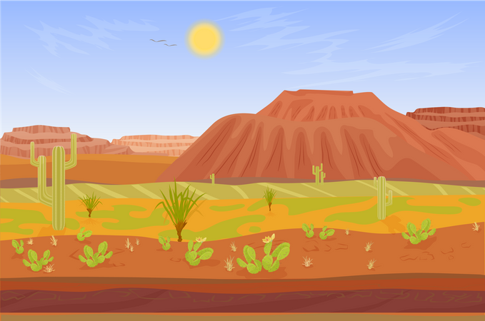 Desierto arenoso  Ilustración