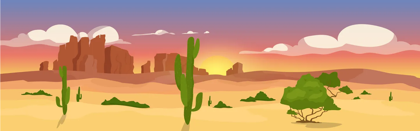 Desierto seco occidental  Ilustración