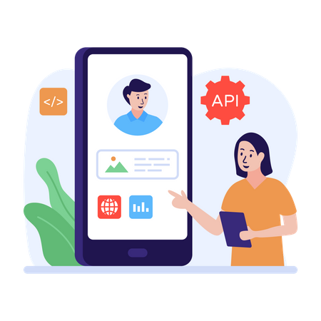 Design de interface API  Ilustração