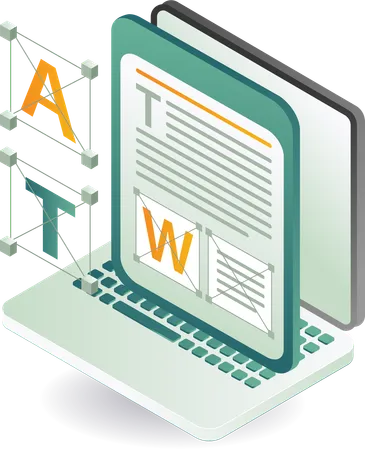 Layout de design em aplicações de computador  Ilustração