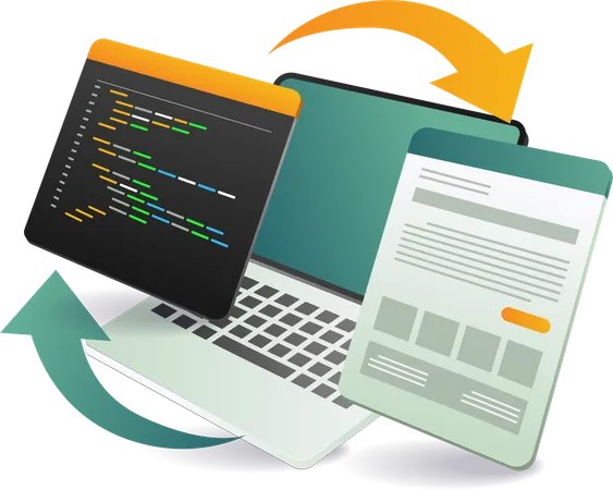 Design layout using coding languages  Illustration