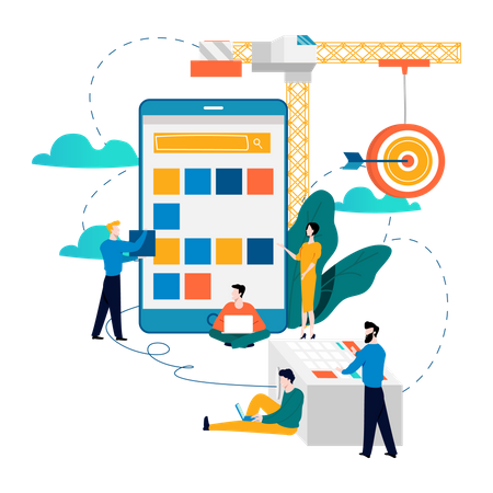 Design mobile UI  Illustration