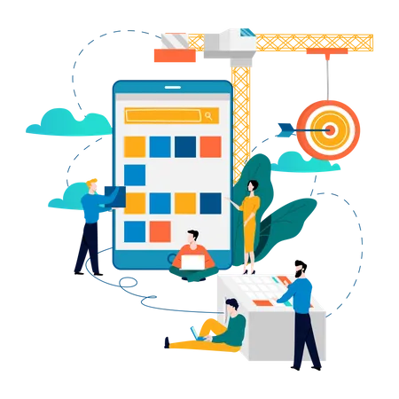 Design mobile UI  Illustration