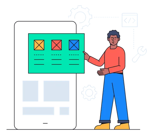 Design mobile UI  Illustration